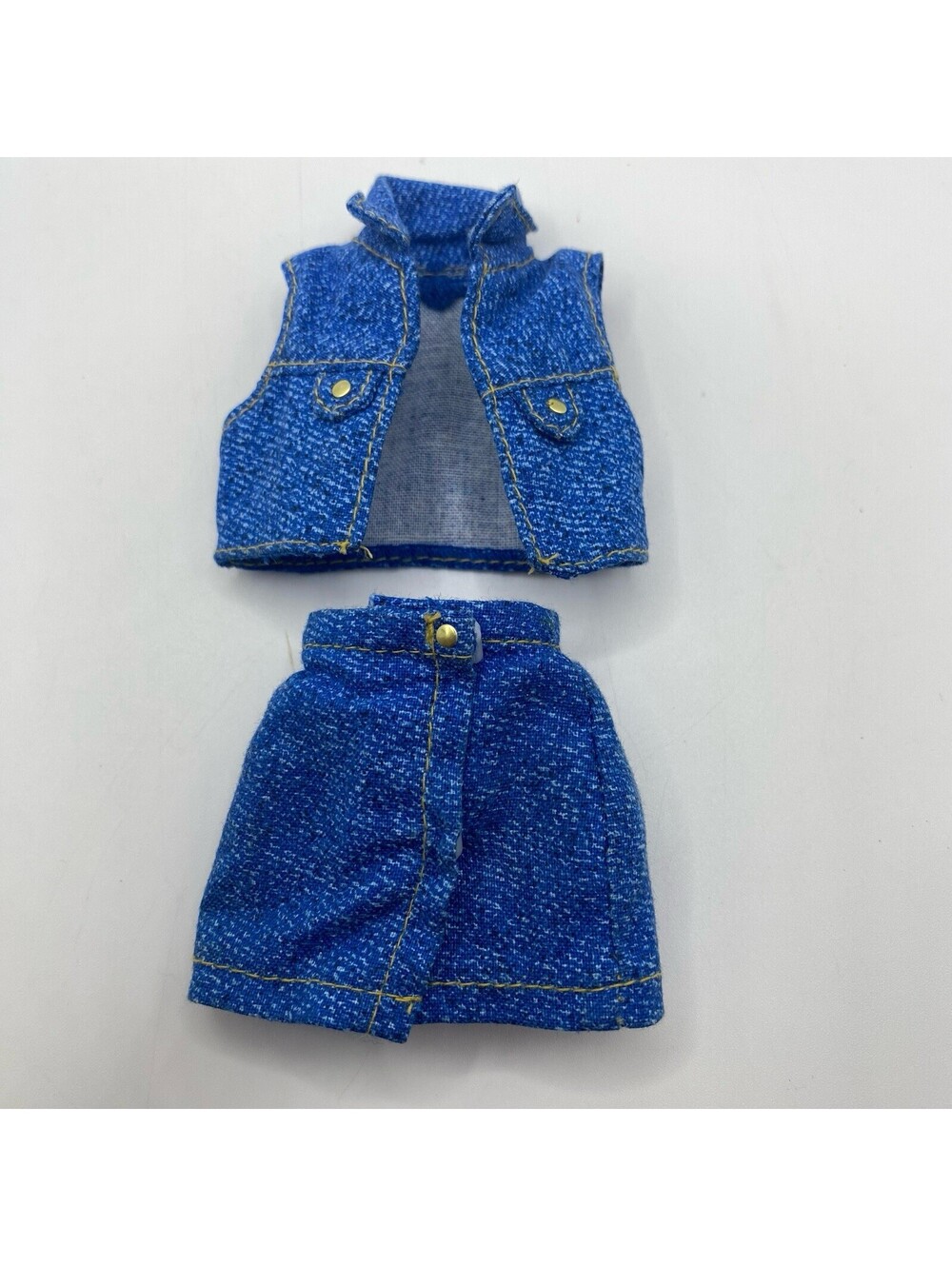 Vintage Barbie Jean Vest And Jean Skirt 90’s Retro B2